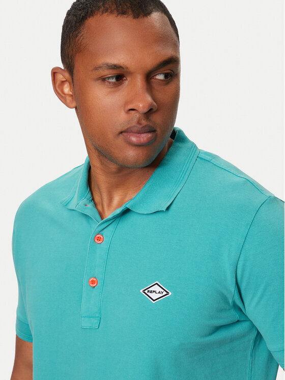 REPLAY Replay Polo M3070A.000.22696M Niebieski Regular Fit