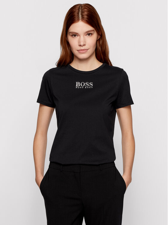 Boss Tricou C_Eloga 50442515 Negru Regular Fit