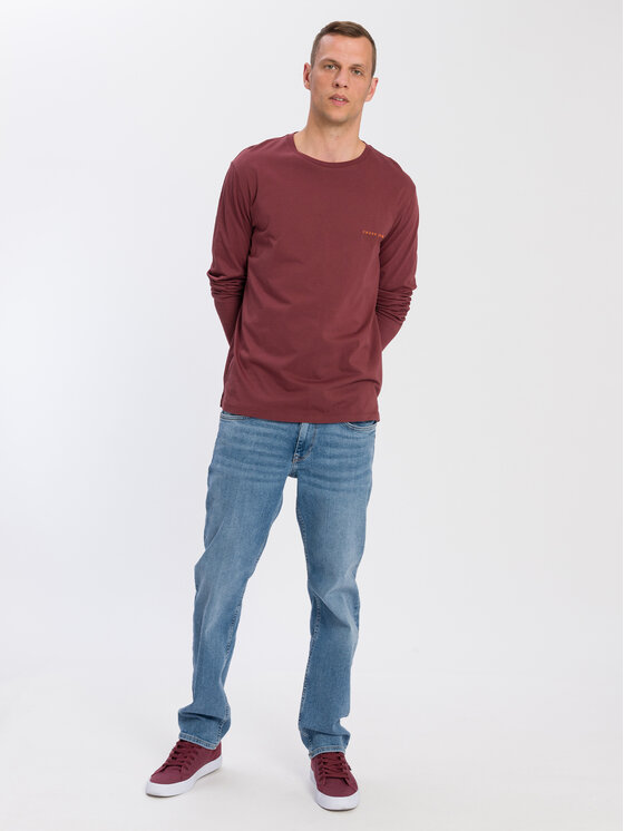 Cross Jeans Cross Jeans Longsleeve 15863-025 Brązowy Regular Fit