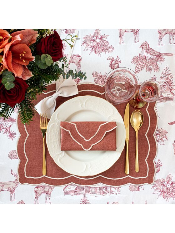 Roseberry Home Roseberry Home Serwetki haftowane Rust Onde Miedziany