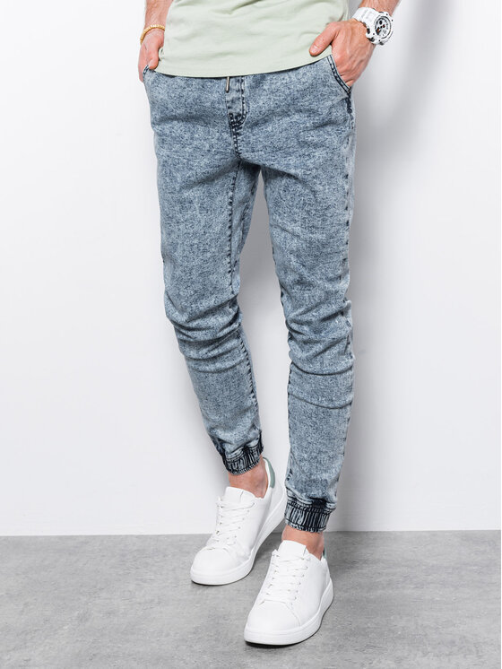 Ombre Ombre Jeansy P1027 Modrá Jogger Fit