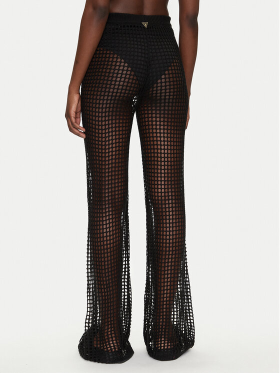 Guess Guess Pantaloni palazzo E5GB02 Z3N30 Nero Palazzo Fit