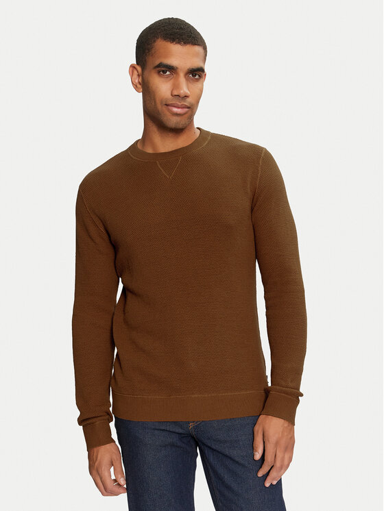 Jack&Jones Džemperis 12264668 Brūns Regular Fit