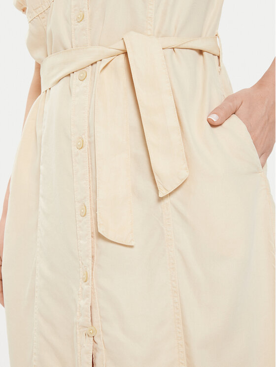 Pepe Jeans Pepe Jeans Рокля тип риза Evelinda PL953482 Бежов Regular Fit