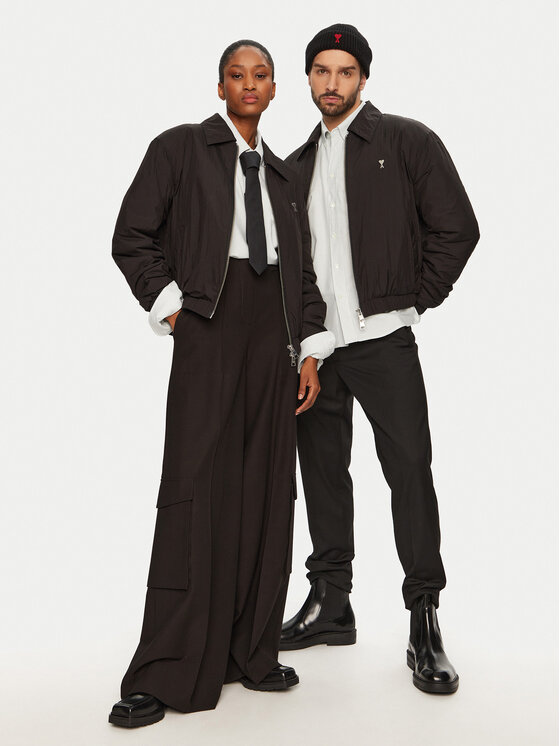 AMI Paris AMI Paris Prijelazna jakna HJK034.PA0009 Crna Regular Fit