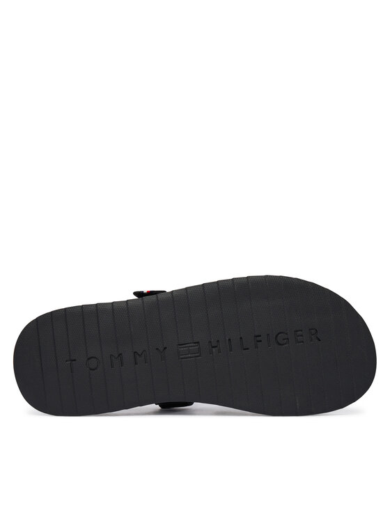Tommy Hilfiger Tommy Hilfiger Klapki Adjustable Premium Lth Sandal FM0FM05773 Czarny