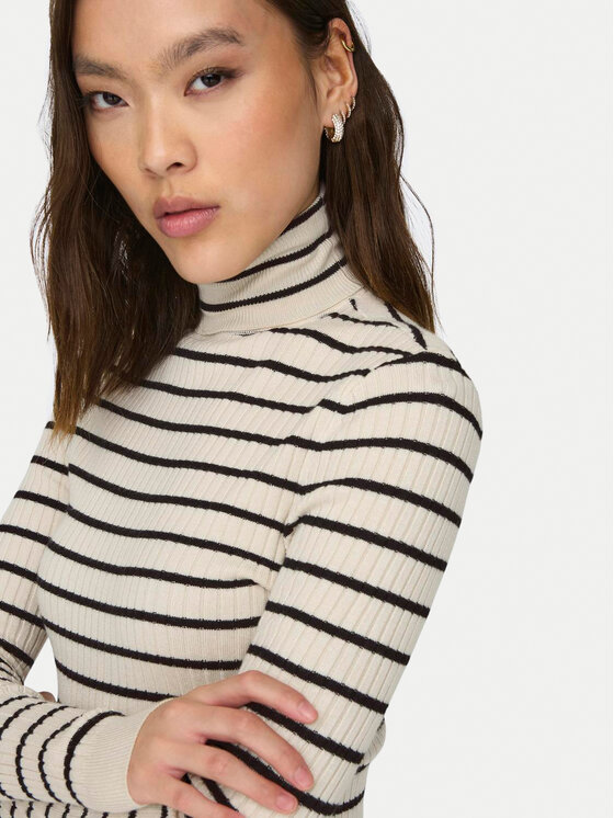 ONLY ONLY Krekls ar augstu apkakli Karol 15165075 Bēšs Slim Fit