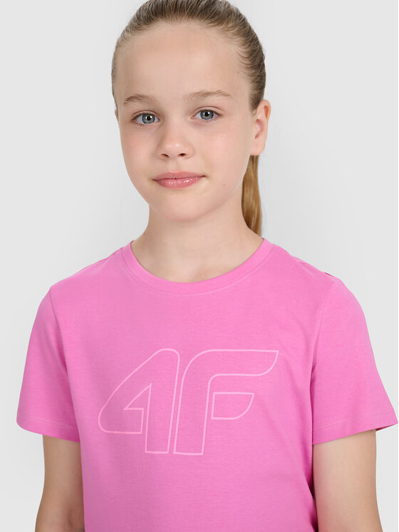 4F 4F T-Shirt BASIC+ Różowy Oversize