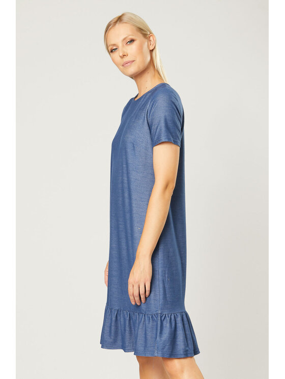 QUIOSQUE QUIOSQUE Sukienka codzienna KNIT DENIM DRESS Niebieski Regular Fit