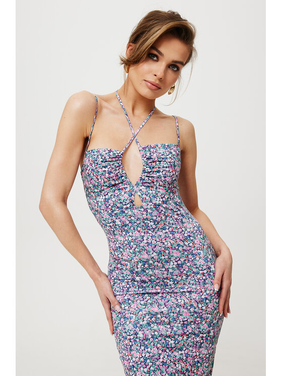 Makover Makover Letné šaty K193 Modrá Long Fit