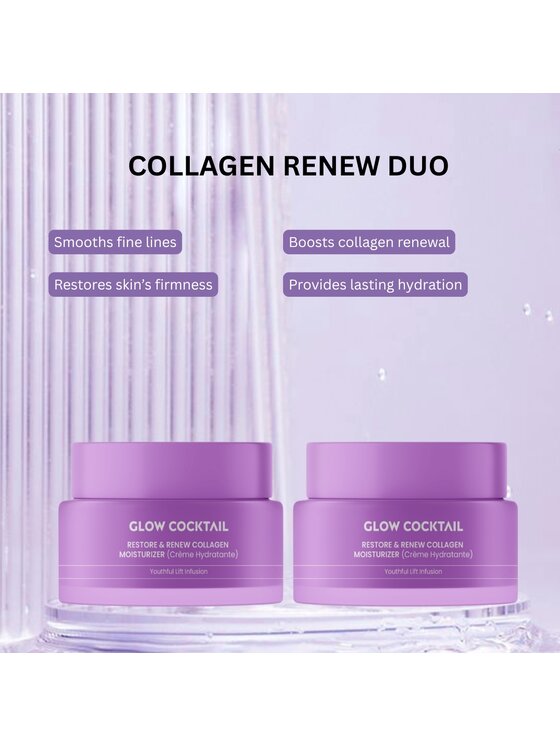Glow Cocktail Glow Cocktail 2 x Restore & Renew Collagen Moisturizer 50ml Zestaw do pielęgnacji skóry