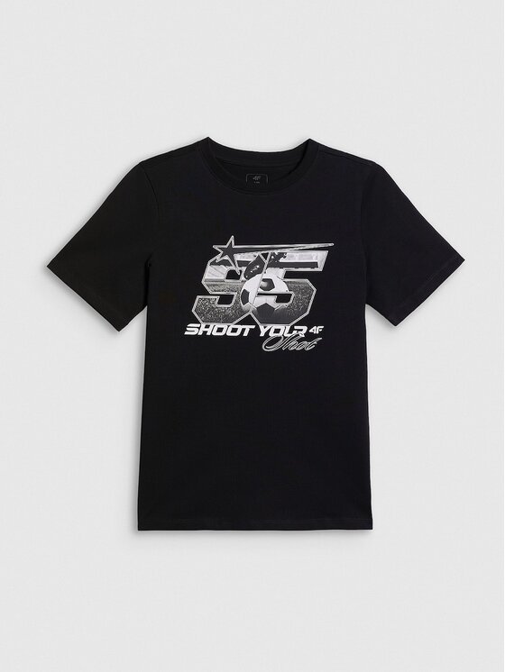 4F 4F T-Shirt 4FJRAW26TTSHM4342-20S Czarny Regular Fit
