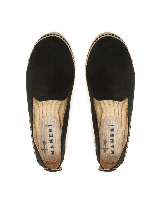 Manebi Manebi Espadryle Suede Flat Espadrilles Czarny