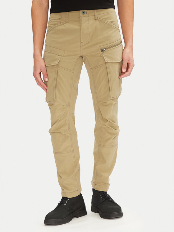 G-Star Raw Bavlnené nohavice Rovic D02190-D909 6057 Kaki Regular Fit