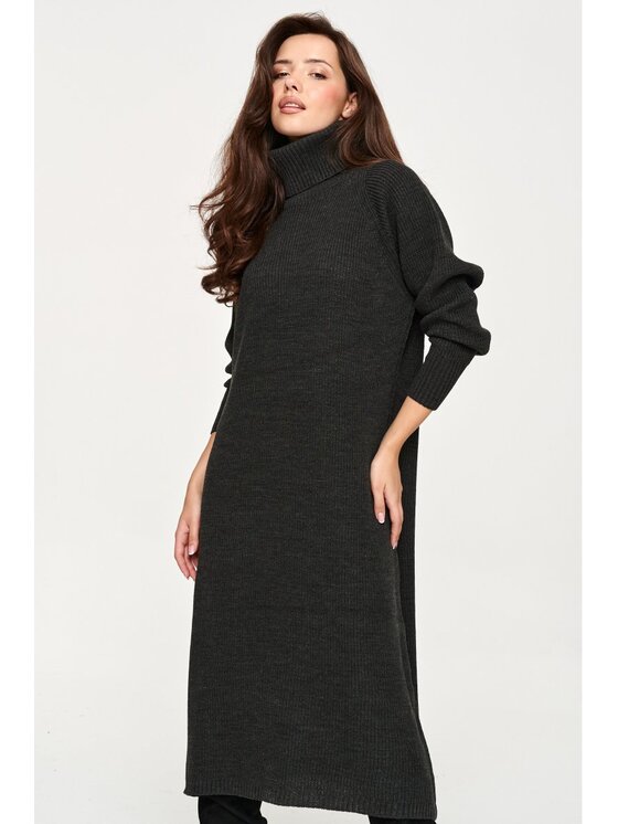 Makadamia Makadamia Sweter S181 Szary Loose Fit