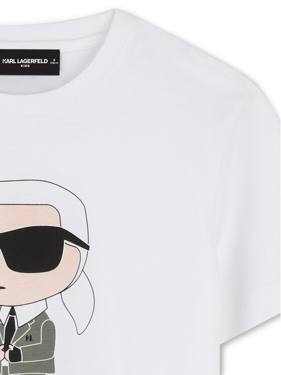 Karl Lagerfeld Kids Karl Lagerfeld Kids T-Shirt Z30437 S Biały Regular Fit