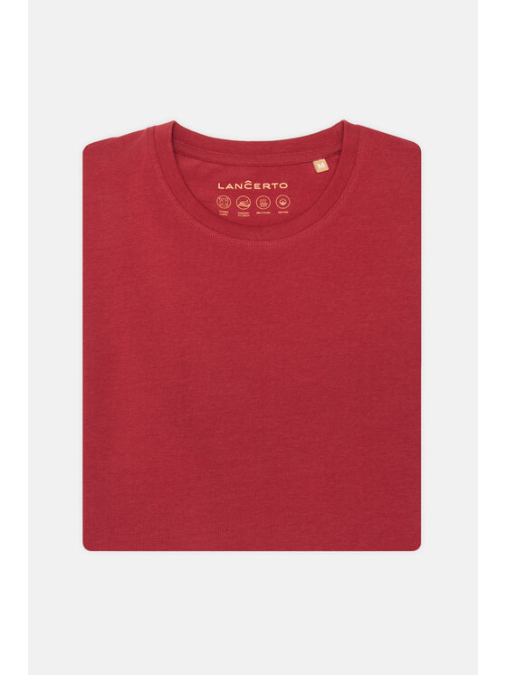 Lancerto Lancerto T-Shirt Jeffrey TS073124000003 Bordowy Regular Fit