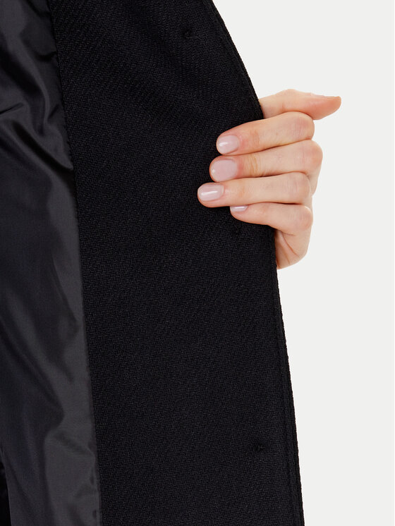 Rinascimento Rinascimento Вълнено палто CFC0126119003 Черен Regular Fit