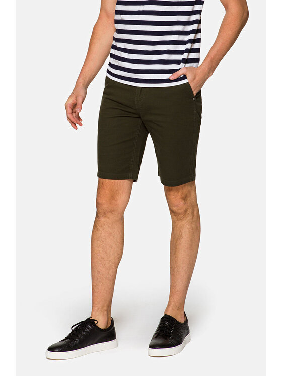 Lancerto Lancerto Szorty materiałowe Mauritius Zielony Regular Fit