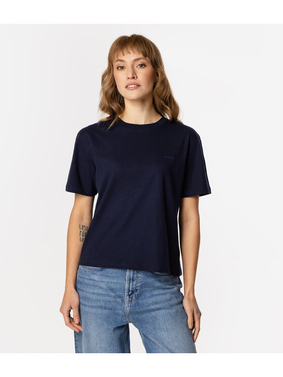 Lee Cooper Lee Cooper T-Shirt CROPPED 8515 Granatowy Loose Fit
