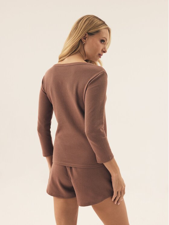 Esotiq Esotiq Piżama 42563 Brązowy Regular Fit