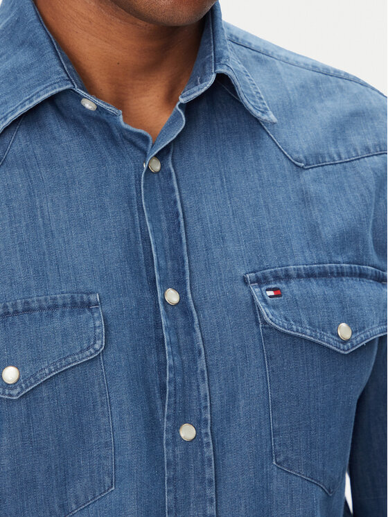 Tommy Hilfiger Tommy Hilfiger džínsová košeľa MW0MW39429 Modrá Regular Fit