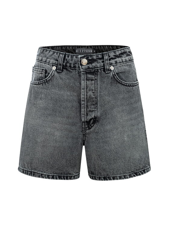 MissDenim MissDenim Szorty jeansowe Baseline Midi Shorts Szary Regular Fit