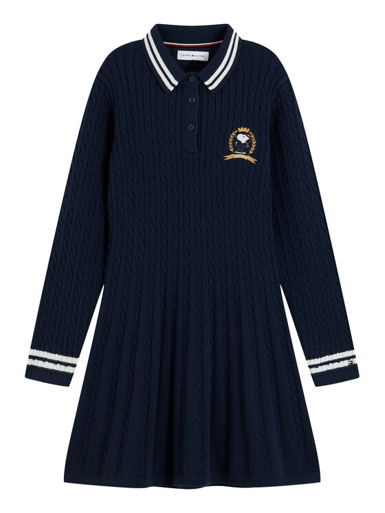 Tommy Hilfiger Tommy Hilfiger Sukienka dzianinowa KG0KG09610 Granatowy Regular Fit