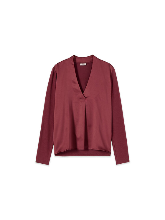 Oltre Oltre Bluzka G388J204557N036 Bordowy Regular Fit