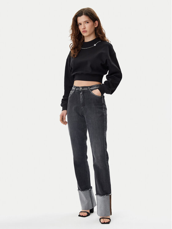 HUGO HUGO Pulóver Dewita 50530446 Fekete Oversize