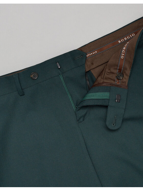 Borgio Borgio Spodnie garniturowe lido Zielony Slim Fit