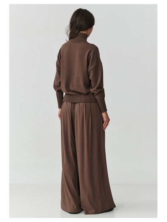 Makadamia Makadamia Sweter S165 Brązowy Loose Fit