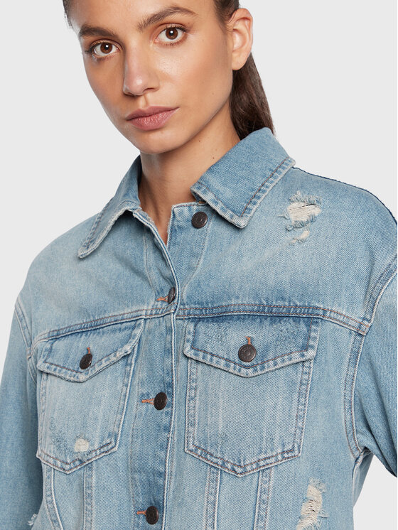 Sisley Sisley Джинсова куртка 27WDLN00P Голубий Relaxed Fit