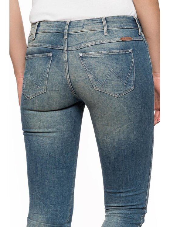 Wrangler Wrangler Jeansy COURTNEY SKINNY Zielony Skinny Fit