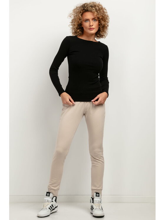 Tessita Tessita Bluzka T387 Czarny Straight Fit