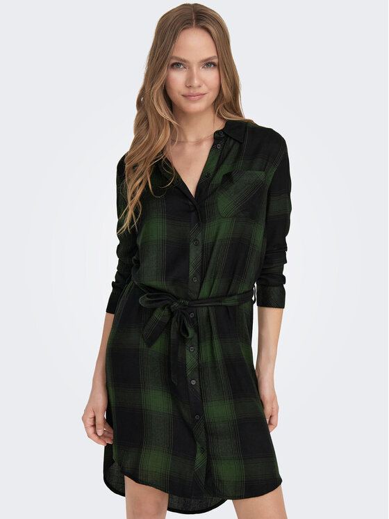only robe chemise 15238033 vert regular fit