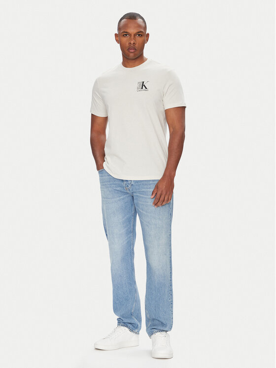 Calvin Klein Calvin Klein T-krekls Abstract Graphic LV04RC853G Écru Regular Fit