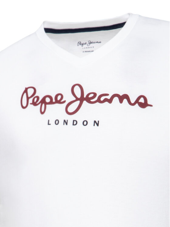 Pepe Jeans Pepe Jeans Póló Eggo PM501389 Fehér Regular Fit
