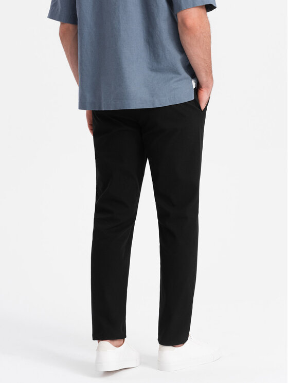 Ombre Ombre Chinosy OM-PACP-0186 Czarny Slim Fit