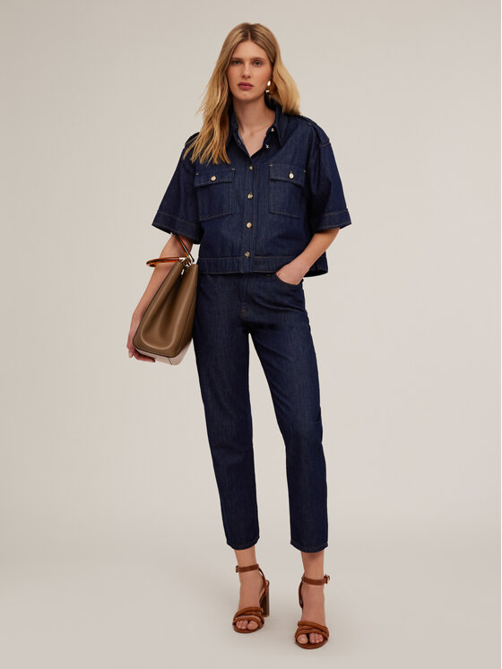 Motivi Motivi Camicia 5407W000460N034 Blu Regular Fit