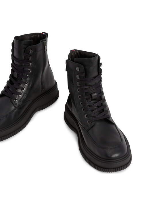Tommy Hilfiger Tommy Hilfiger Zābaki Th Everyday Class Termo Lth Boot FM0FM04658 Melns