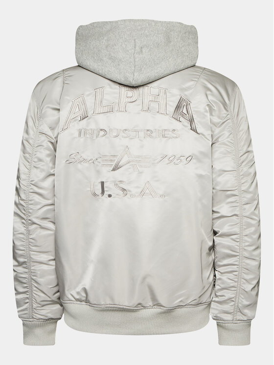 Alpha Industries Alpha Industries Kurtka bomber Ma-1 ZH Back Emb 138105 Szary Regular Fit