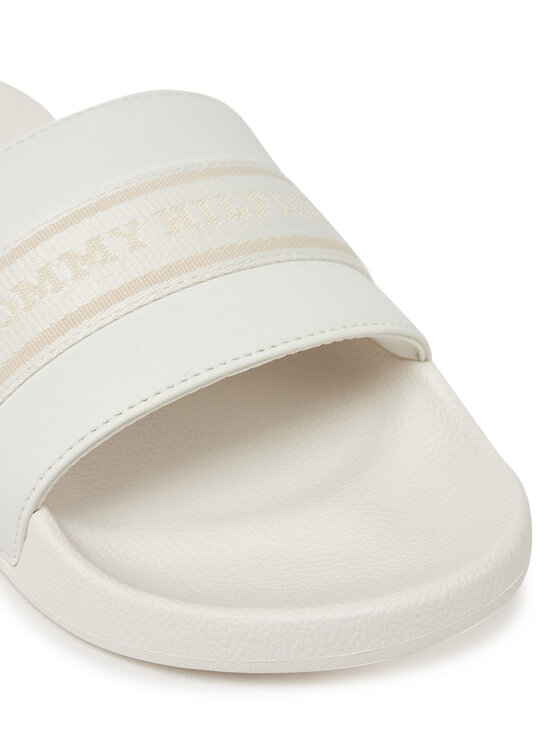 Tommy Hilfiger Tommy Hilfiger Şlapi Hilfiger Poolside With Webbing FW0FW08529 Alb