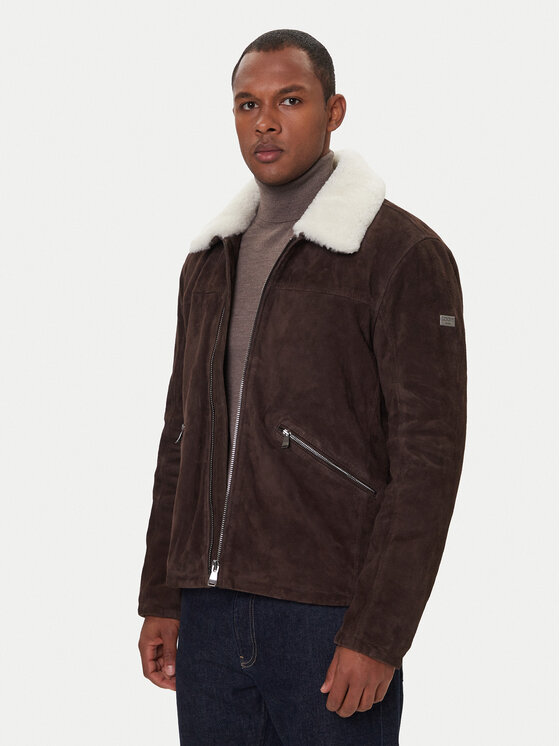 JOOP! Jeans JOOP! Jeans Lederjacke Byer 2620066 Braun Regular Fit