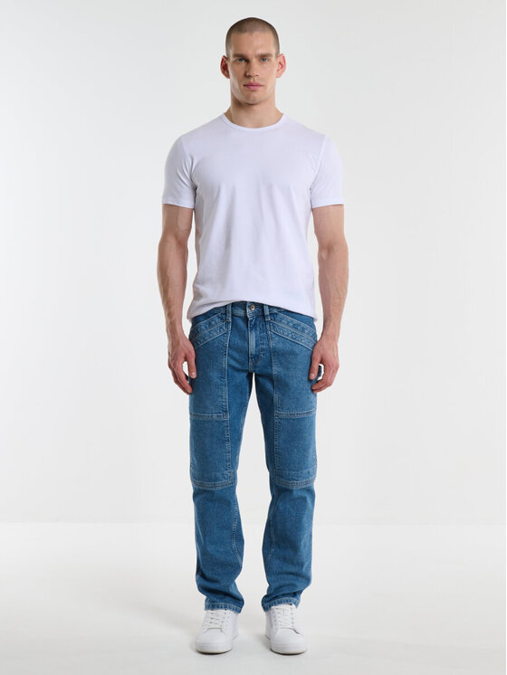 BIG STAR BIG STAR Jeansy RIKUS_109_190 Niebieski Tapered Fit