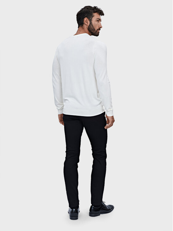 Evenemen Evenemen Sweter Round Neck Biały Slim Fit