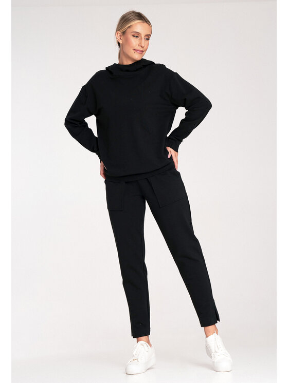 FIGL FIGL Mikina M1034 Černá Regular Fit