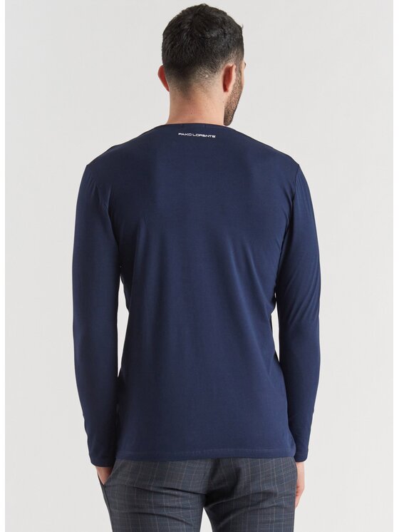 Pako Lorente Pako Lorente Longsleeve P000B-TL-006 Granatowy Slim Fit