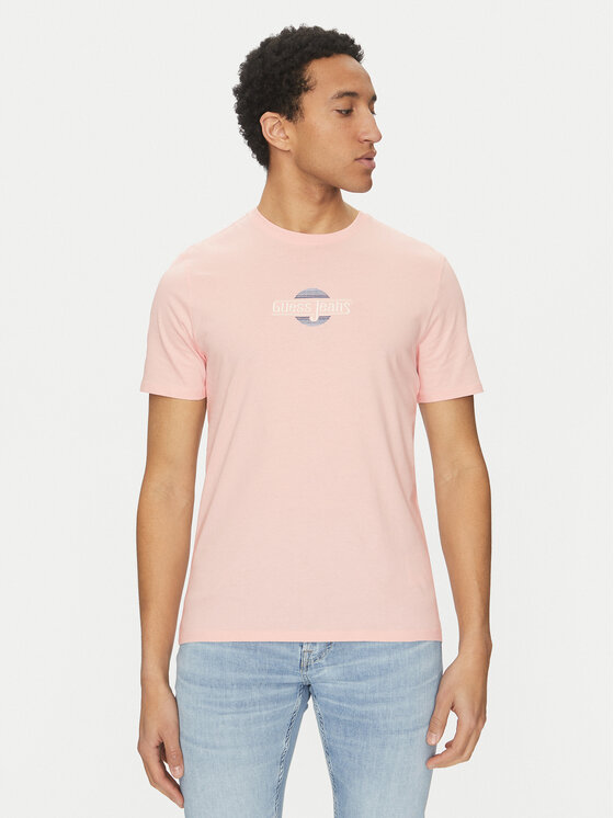 Guess Jeans Guess Jeans Póló M5GI23 K8HM0 Bézs Slim Fit