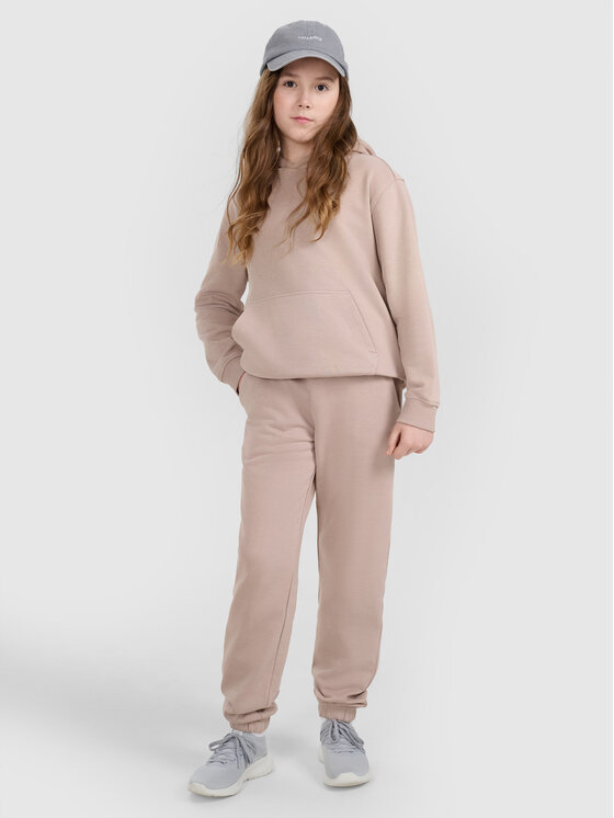 4F 4F Spodnie dresowe BASIC+ Beżowy Regular Fit